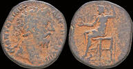 Roman AE sestertius Marcus Aurelius, as Augustus AE sestertius Jupiter seated left -