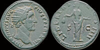 Roman AE dupondius Antoninus Pius AE dupondius Libertas standing right -