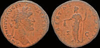Roman sestertius Antoninus Pius AE sestertius Libertas standing front -