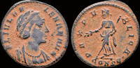Roman AE nummus Helena, Augusta AE nummus Pax standing left -