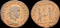 Roman antoninianus Probus AE antoninianus emperor receiving globe from Jupiter -