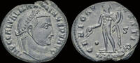 Roman follis Maximinus II AE follis Genius standing left -