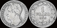 Belgium Leopold I 1 frank 1843 VF+