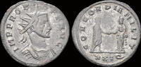 Roman silvered antoninianus Probus silvered antoninianus Probus and Concordia clasping their hands -