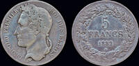Belgium Leopold I 5 frank 1832- pos A VF+