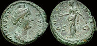 Roman AE As Diva Faustina I AE As Vesta standing left -