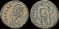 Roman AE4 Aelia Flaccilla AE4 Victory seated right -