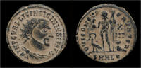 Roman Aantoninianus Licinius I AE3 Jupiter standing left -
