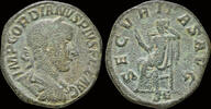 Roman sestertius Gordian III AE sestertius Securitas seated left -