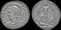 Roman follis Commemorative Series AE follis Victory standing left on prow -