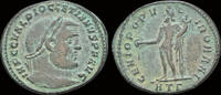 Roman follis Diocletian AE follis Genius standing front -