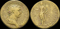 Roman AE dupondius Trajan orichalcum dupondius Felicitas standing left -