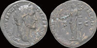 Roman sestertius Antoninus Pius AE sestertius Pax standing left -