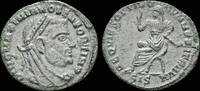 Roman AE 1/4 follis Divus Maximianus AE 1/4 follis emperor seated left on curule chair -