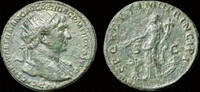 Roman dupondius Trajan Dupondius Abundantia standing left -