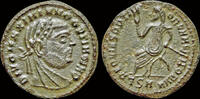 Roman half follis Divus Maximianus Herculius half follis Maximianus seated left in curule chair -
