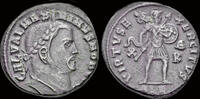Roman follis Maximinus II Daia, as Caesar AE follis Virtus advancing right -