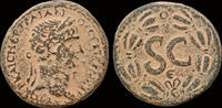 Seleucis and Pieria AE26 Syria Seleucis and Pieria Antioch Trajan AE26 legend within wreath -