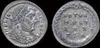 Roman AE3 Licinius I silvered AE3 VOT in wreath -