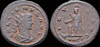 Roman antoninianus Gallienus AE antoninianus Emperor sacrificing at tripod -