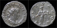 Roman antoninianus Volusian AR antoninianus Salus standing right