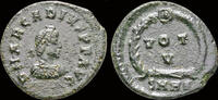 Roman AE follis Arcadius AE follis legend in laurel wreath -