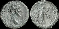 As 138-161AD Roman Antoninus Pius AE As Fortuna standing left VF+