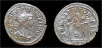 Roman antoninianus Probus silvered antoninianus woman presenting wreath. -