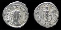 Roman antoninianus Gallienus silvered antoninianus Virtus standing right -