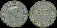 AE As died 19AD Roman Germanicus, struck under Claudius AE As legend around large S C EF