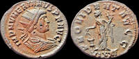 Roman antoninianus Numerian antoninianus Providentia standing front -
