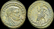 Roman AE 1/4 follis Divus Maximianus AE 1/4 follis emperor seated left on curule chair -