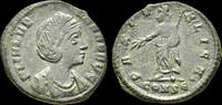 Roman AE nummus Helena, Augusta AE nummus Pax standing left -