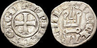 Crusader denier tournois Crusader Principality of Archaea Charles II de Anjou billon denier tournois -