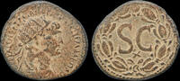 Seleucis and Pieria AE28 Syria Seleucis and Pieria Antioch Trajan AE28 Large S C in wreath -