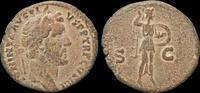 Roman AE As Antoninus Pius AE As Minerva standing to right -