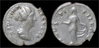 Roman denarius Faustina II AR denarius Spes standing facing -