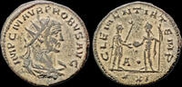 Roman antoninianus Probus AE antoninianus emperor receiving Victory on globe from Jupiter -