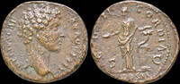Roman AE As Marcus Aurelius, as Caesar AE As Concordia standing left -