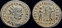 Roman radiate Maximianus AE radiate Jupiter presents Victory on globe -