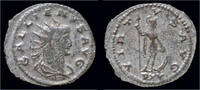 Roman antoninianus Gallienus silvered antoninianus Mars standing facing -