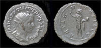 Roman antoninianus Gordian III AR antoninianus Sol standing front -