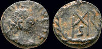 Roman AE nummus Marcian AE nummus monogram in wreath -
