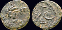 Roman AE nummus Leo I AE nummus lion crouching left -