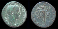 Roman sestertius Severus Alexander sestertius Mars walking right -