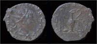 Roman antoninianus Tetricus II billon antoninianus pontificate implements -
