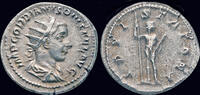Roman AR antoninianus Gordian III AR antoninianus Jupiter holding sceptre and thunderbolt -