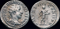 Roman AR antoninianus Gordian III AR antoninianus Gordian standing right with spear and globe -