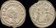 Roman antoninianus Salonina billon antoninianus Gallienus receiving Victory from Roma -