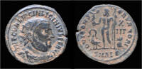 Roman Aantoninianus Licinius I AE3 Jupiter standing left -